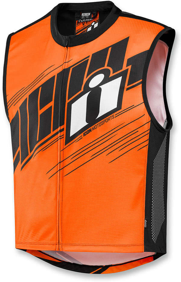 gilet moto antivento in tessuto icon mil-spec 2 arancio hi-v taglia 2x