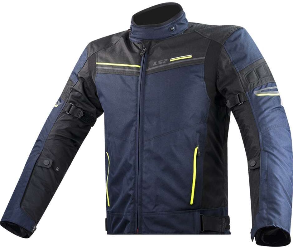 giubbotto moto tecnico ls2 shadow man blu giallo nero taglia l