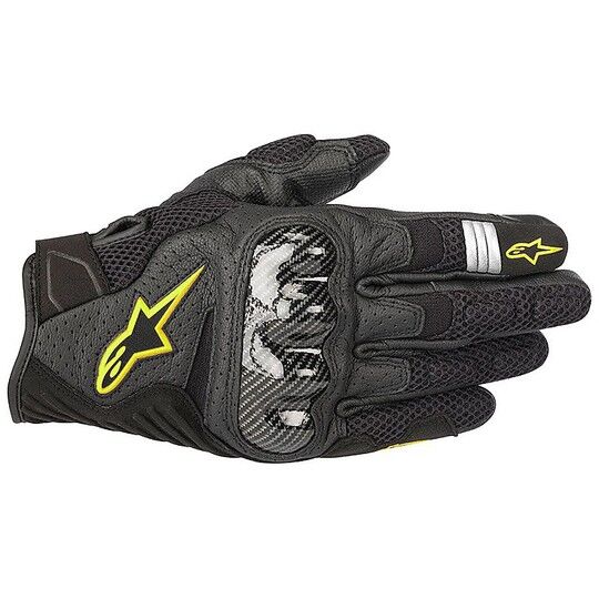 guanti moto in tessuto alpinestars smx-1 air v2 nero giallo taglia m