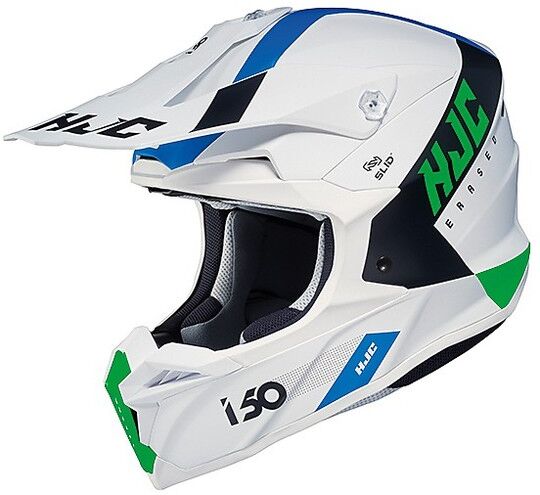 Casco Cross Enduro Moto HJC i50 ERASED MC24SF Bianco Nero Ve taglia L