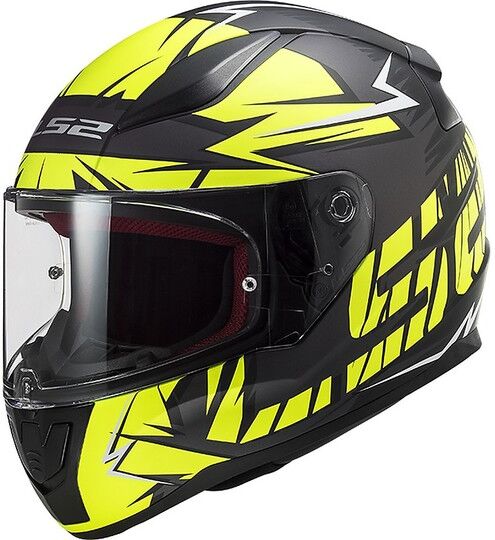 Casco Integrale Moto Ls2 FF353 RAPID Cromo Nero Opaco Giallo taglia XL