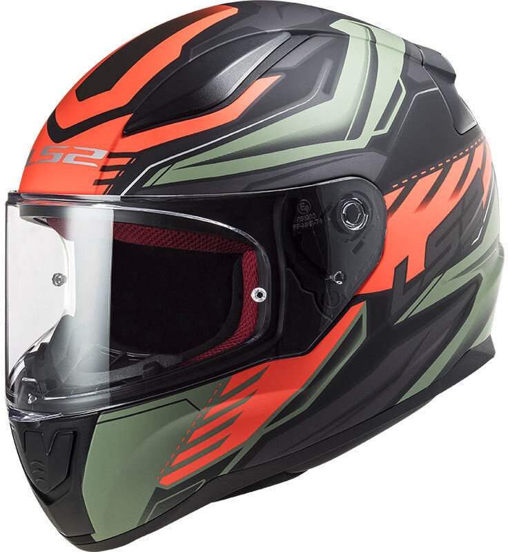 Casco Integrale Moto Ls2 FF353 Rapid GALE Nero Rosso Verde O taglia 2X