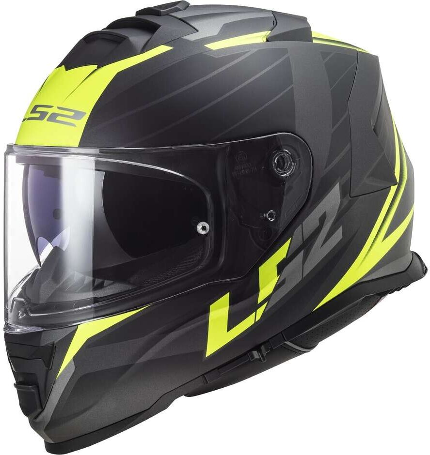 Casco Integrale Moto Ls2 FF800 STORM 2 NERVE Nero Opaco Gial taglia S