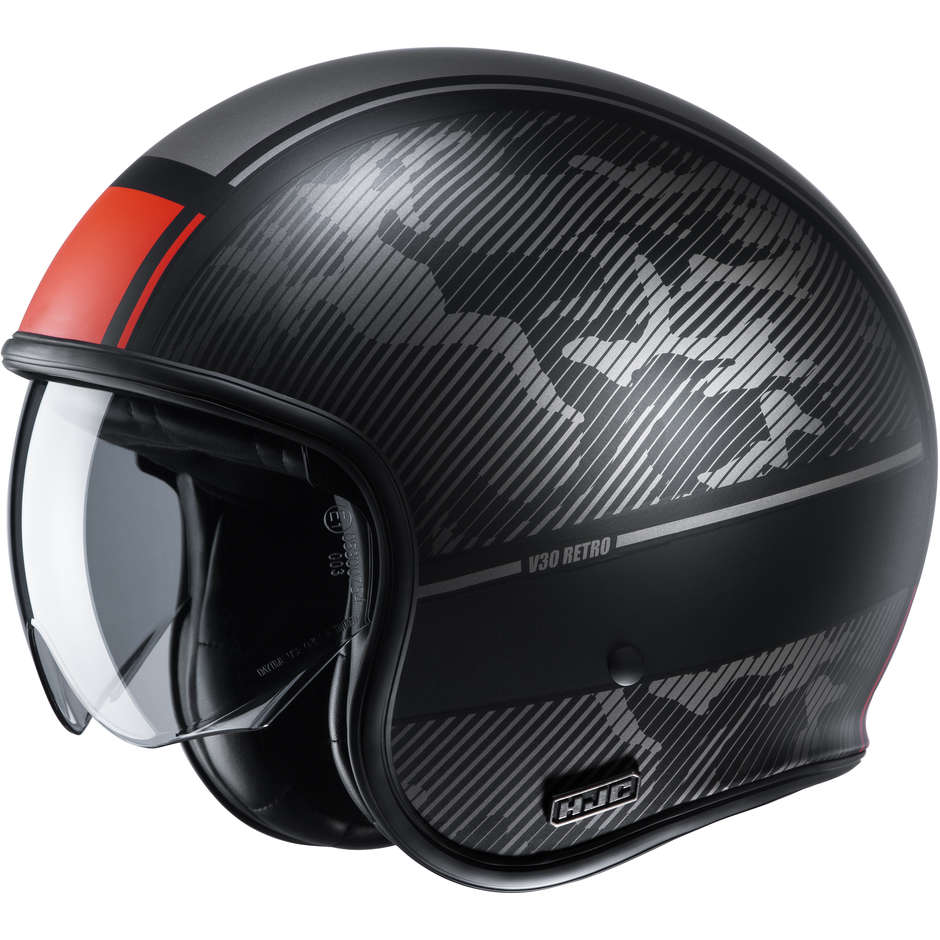 Casco Jet Custom in Fibra HJC v30 ALPI MC1SF Nero Opaco Ross taglia S