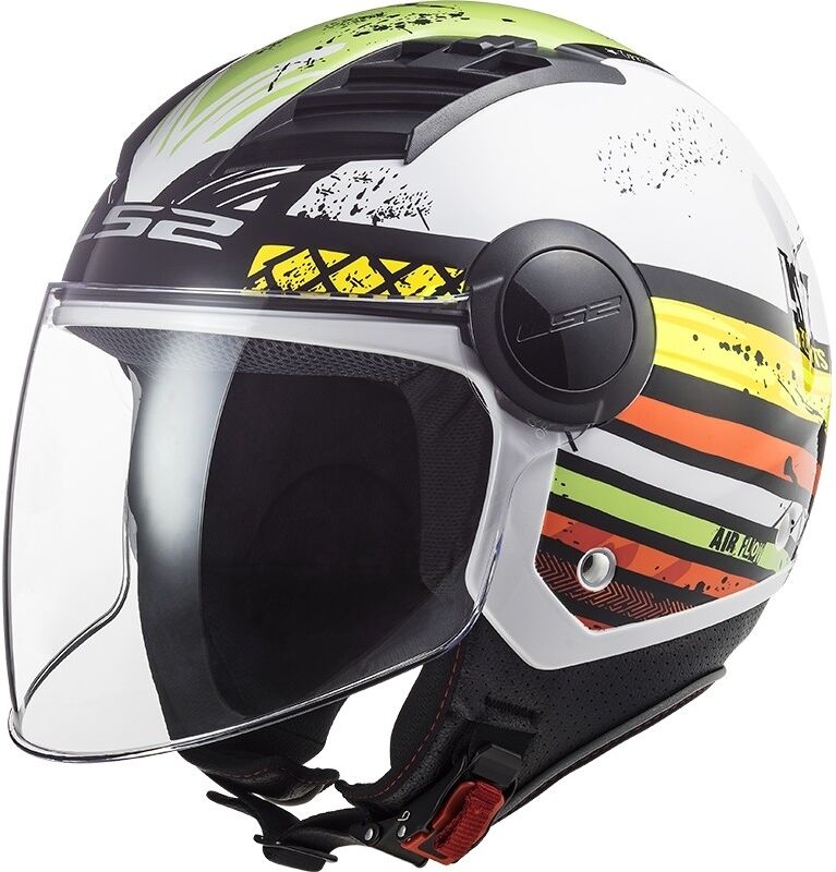 Casco Jet Moto Ls2 OF562 Airflow RONNIE Bianco Verde taglia XL