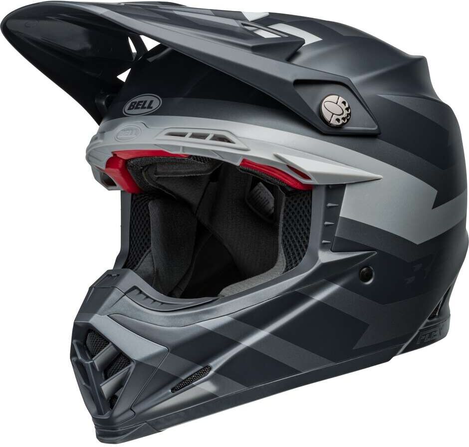 Casco Moto Cross Enduro BELL MOTO-9S FLEX BANSHEE Nero Argen taglia L