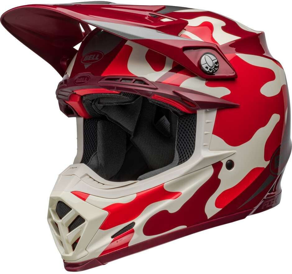 Casco Moto Cross Enduro BELL MOTO-9S FLEX MECHANT Rosso Arge taglia L