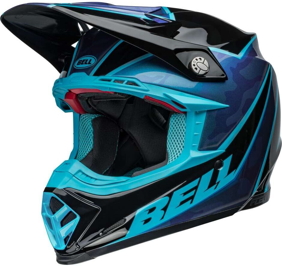 Casco Moto Cross Enduro BELL MOTO-9S FLEX SPRITE Nero Blu taglia L