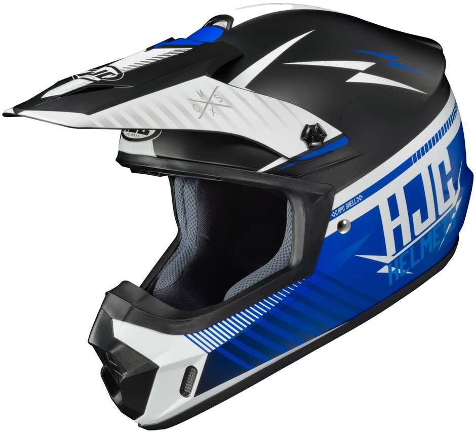 Casco Moto Cross Enduro Hjc CS-MX II TWEEK MC2SF Bianco Blu taglia L