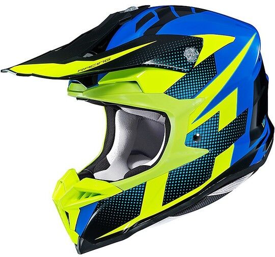 Casco moto Cross Enduro HJC I50 Argos MC23 Giallo Blu taglia M