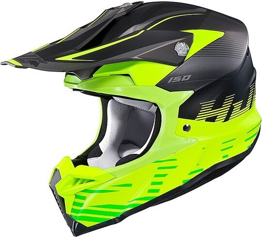 Casco moto Cross Enduro HJC I50 Fury MC3HSF Giallo Fluo Nero taglia S