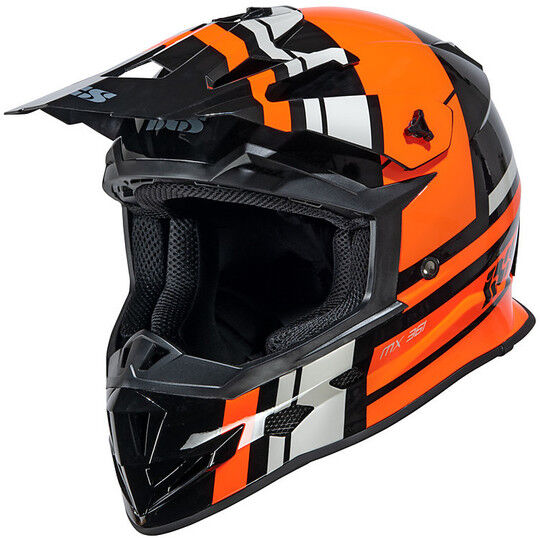 Casco Moto Cross Enduro Ixs 361 2.3 Nero Opaco Arancione taglia S