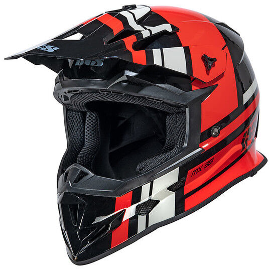 Casco Moto Cross Enduro Ixs 361 2.3 Nero Opaco Rosso taglia L