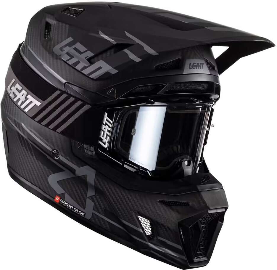 Casco Moto Cross Enduro Leatt 9.5 V23 Carbon Nero Con Masche taglia L