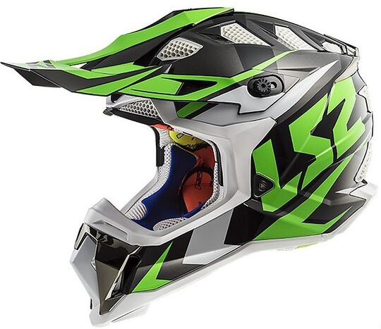 Casco Moto Cross Enduro LS2 MX 470 Subverter Nimble Bianco N taglia XL