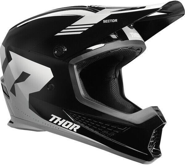 Casco Moto Cross Enduro THOR SECTOR 2 CARVE Nero/Bianco taglia 2XL