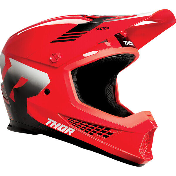 Casco Moto Cross Enduro THOR SECTOR 2 CARVE Rosso/Bianco taglia L