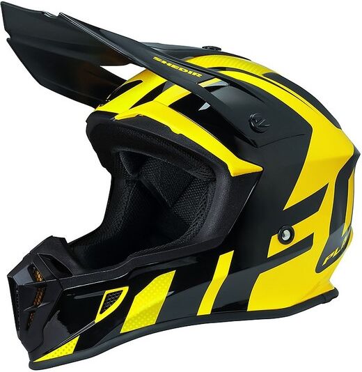 Casco Moto Cross Enduro Ufo QUIVER Nero Giallo taglia XS