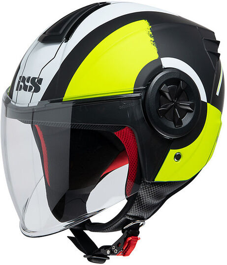 Casco Moto Demi Jet iXS 851 1.0 Nero Opaco Giallo taglia L