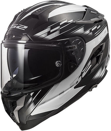 Casco Moto In Fibra HPFC LS2 FF327 CHALLENGER GP Nero Bianco taglia XS