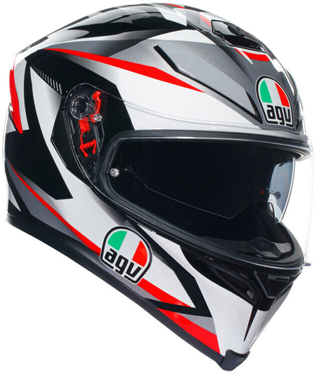 Casco Moto Integrale Agv K5 S PLASMA Bianco Nero Rosso taglia L