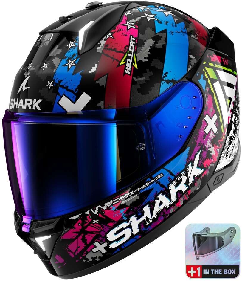 Casco Moto Integrale Con Led Shark SKWAL i3 HELLCAT Nero Cro taglia M