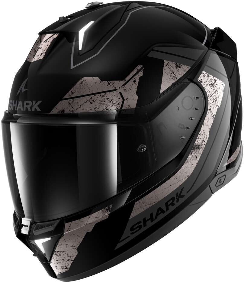 Casco Moto Integrale Con Led Shark SKWAL i3 RHAD Nero Cromo taglia XL