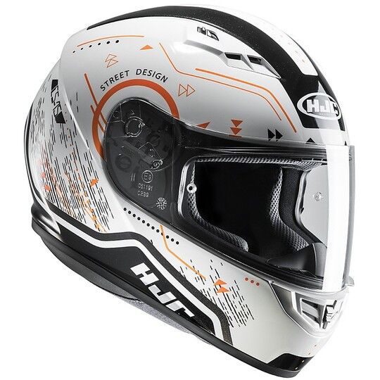 Casco Moto Integrale HJC CS-15 Safa MC7 Nero Bianco Arancio taglia 2XL