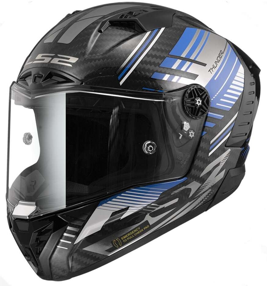 Casco Moto Integrale In Carbonio Ls2 FF805 THUNDER C VOLT Ne taglia L