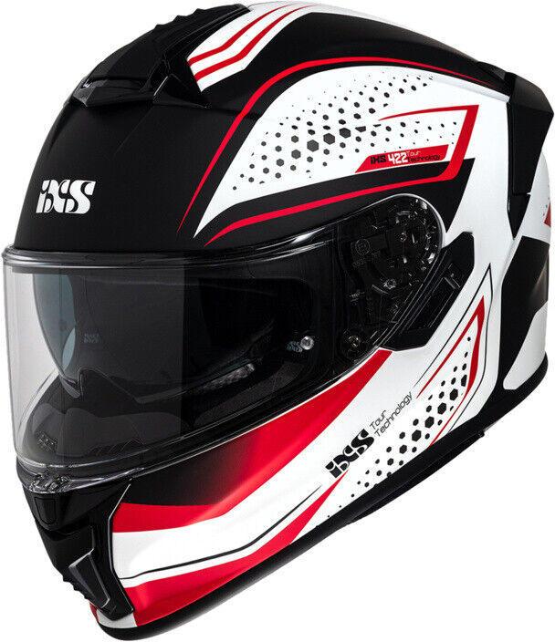 Casco Moto Integrale iXS 422 FG 2.2 Nero Opaco Rosso taglia XL