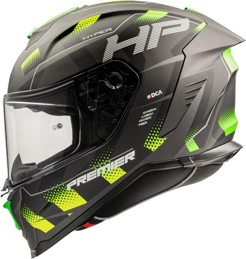 Casco Moto Integrale Premier HYPER HP6 BM Nero Opaco Verde G taglia XL