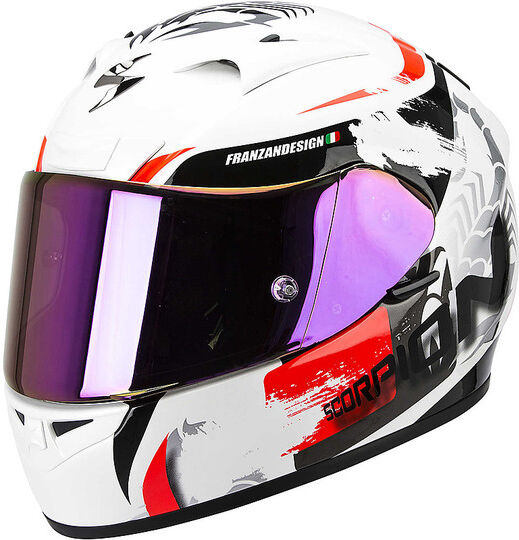 Casco Moto Integrale Scorpion Exo-710 Air Cerberus bianco Ro taglia XS