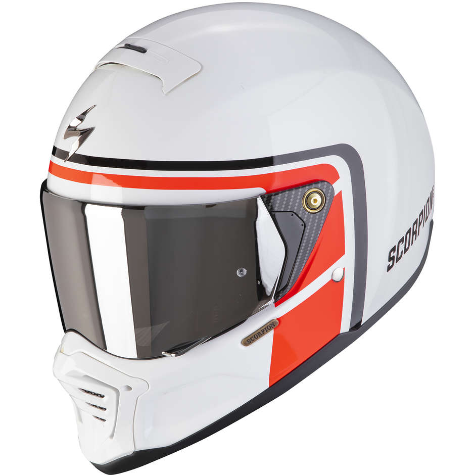 Casco Moto Integrale Scorpion EXO-HX1 NOSTALGIA Bianco Rosso taglia XL