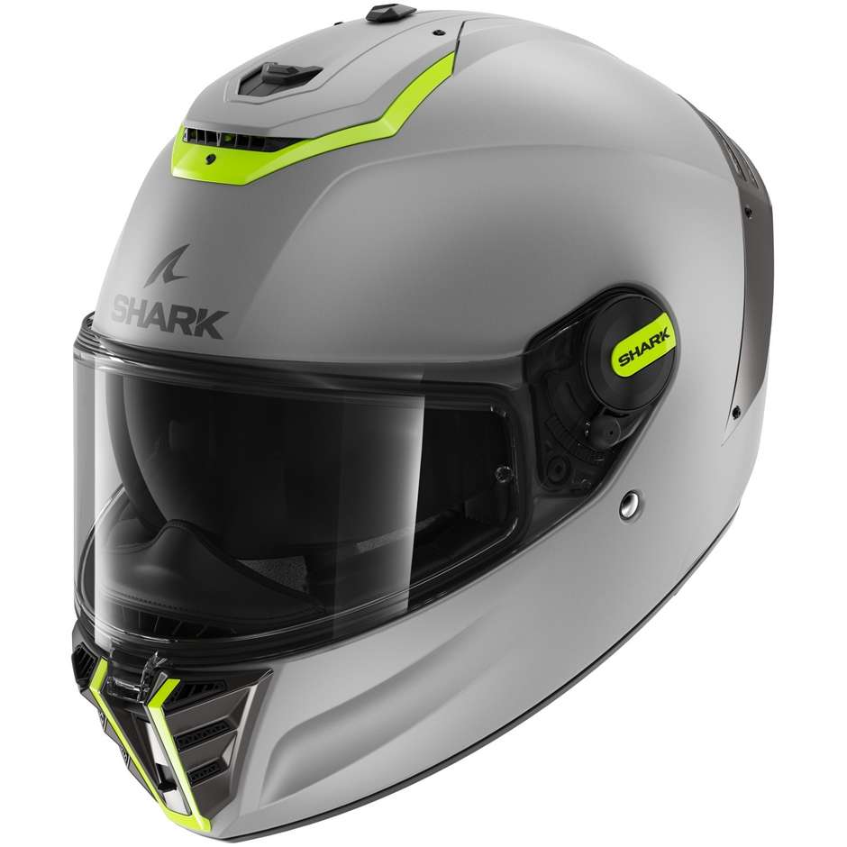 Casco Moto Integrale Shark SPARTAN RS Blank SP Grigio Giallo taglia L