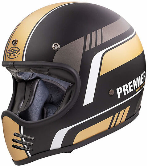 Casco Moto Integrale Vintage Premier MX BL19 BM Nero Oro Opa taglia XS