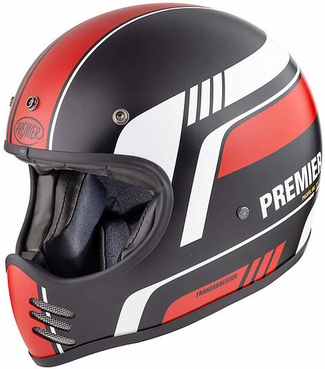 Casco Moto Integrale Vintage Premier MX BL92 BM Nero Rosso O taglia L