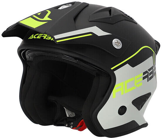 Casco Moto Jet Acerbis Aria 2206 Nero Giallo Fluo taglia M