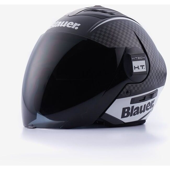 Casco Moto Jet Blauer Doppia Visiera Real Grafica B Bianco N taglia XS