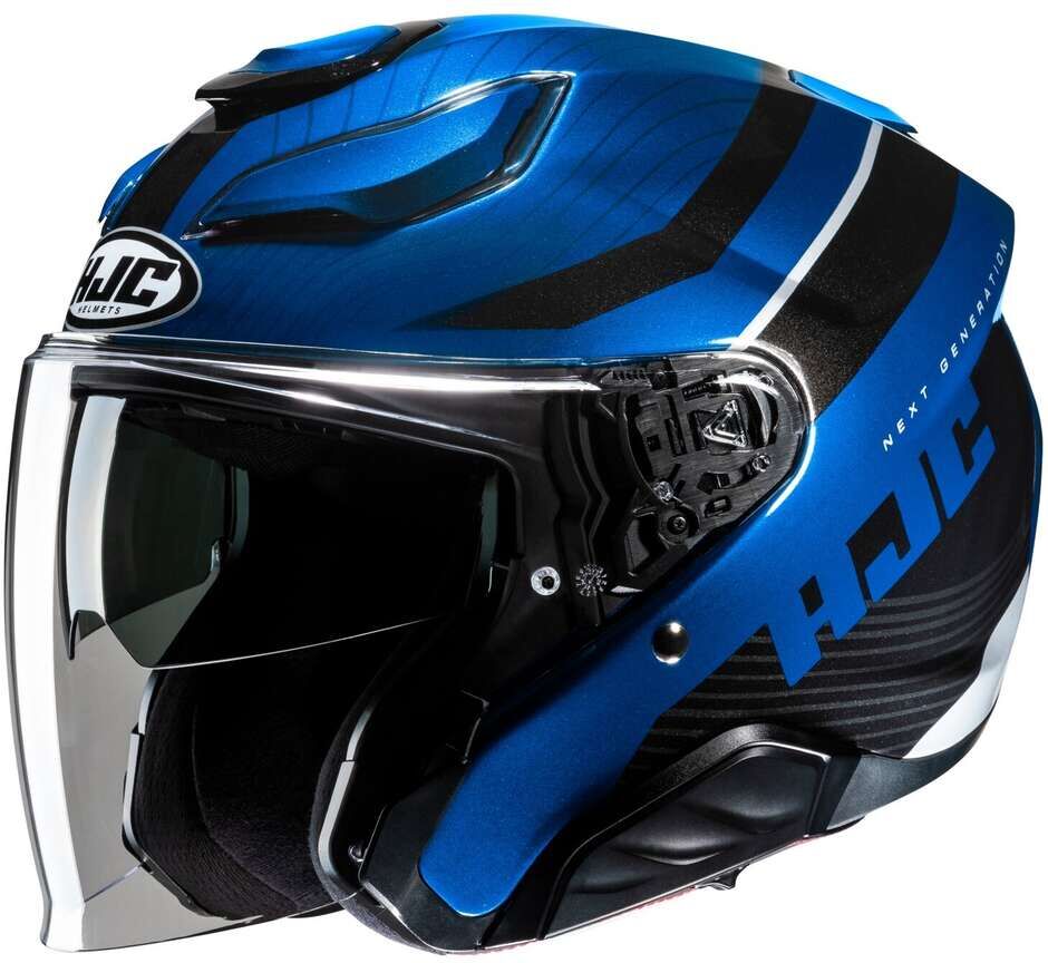 Casco Moto Jet Hjc F31 NABY MC2 Blu Nero taglia XL