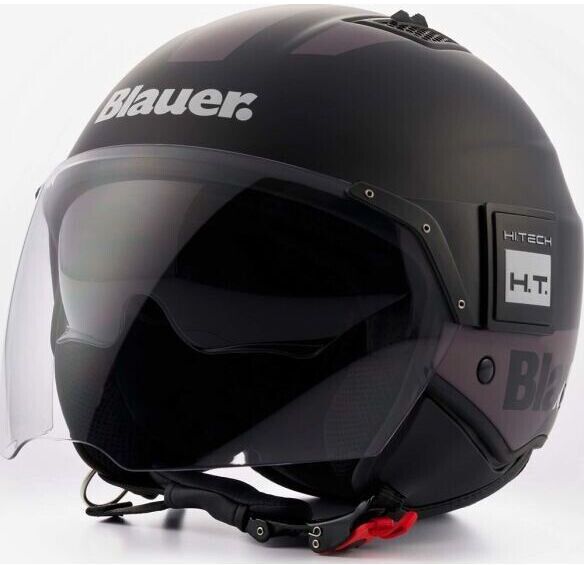 Casco Moto Jet in Fibra Blauer BET HT Nero Antracite taglia XL