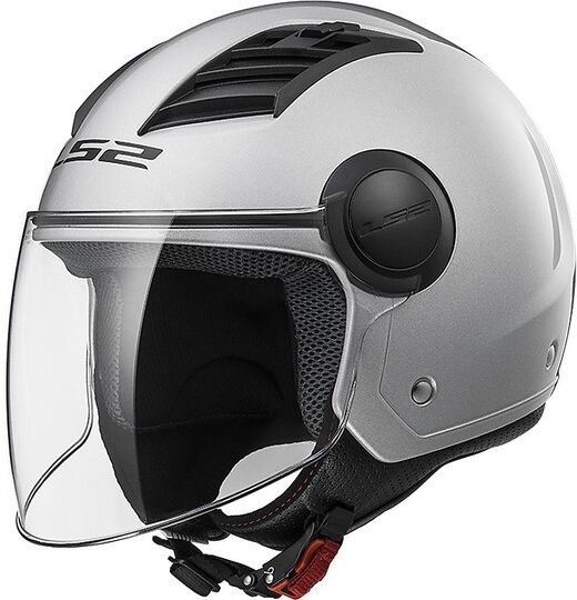 Casco Moto Jet Ls2 OF562 Airflow Long Con Visiera Lunga Silv taglia XS