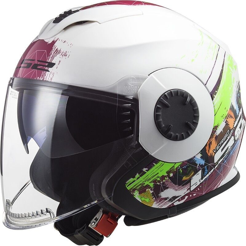 Casco Moto Jet Ls2 OF570 VERSO Spring Bianco Rosa taglia XS