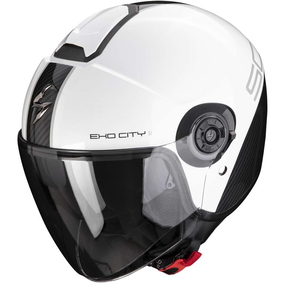 Casco Moto Jet Scorpion EXO-CITY II CARBO Bianco Nero taglia S