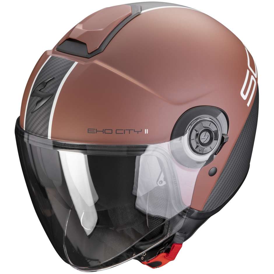 Casco Moto Jet Scorpion EXO-CITY II CARBO Opaco Brown Nero taglia XL