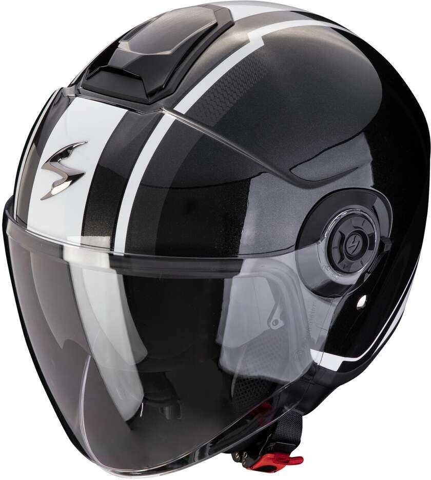 Casco Moto Jet Scorpion EXO-CITY II VEL Metal Nero Bianco taglia XS