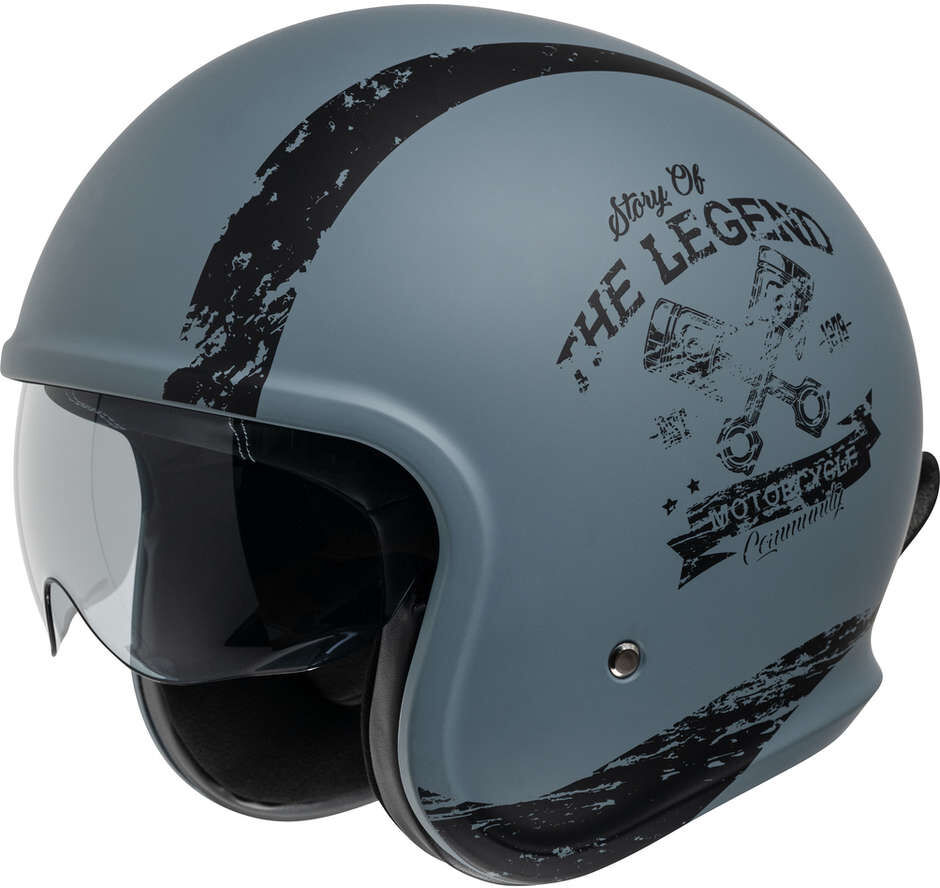 Casco Moto Jet Vintage Ixs 880 2.0 Grigio Opaco Nero taglia S