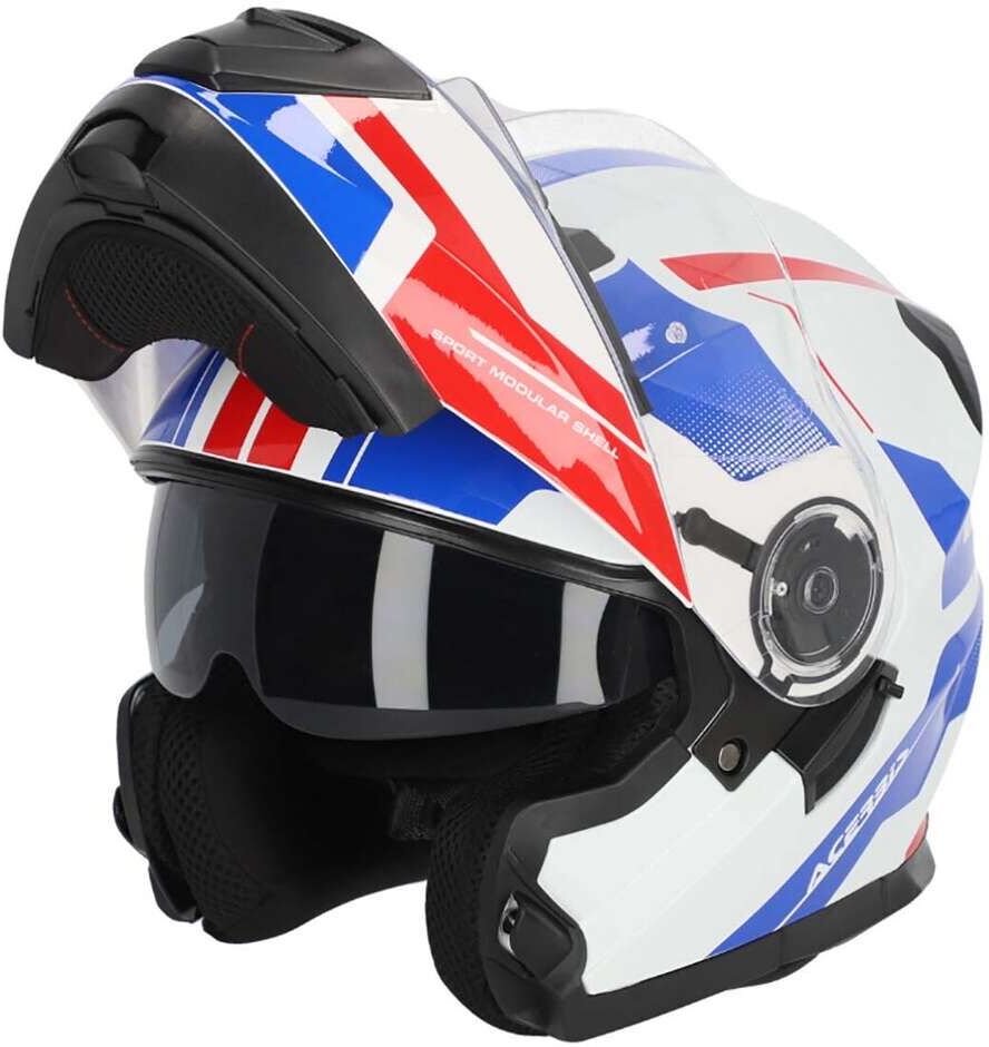 Casco Moto Modulare Acerbis Doppia Visiera SEREL 22.06 Bianc taglia M