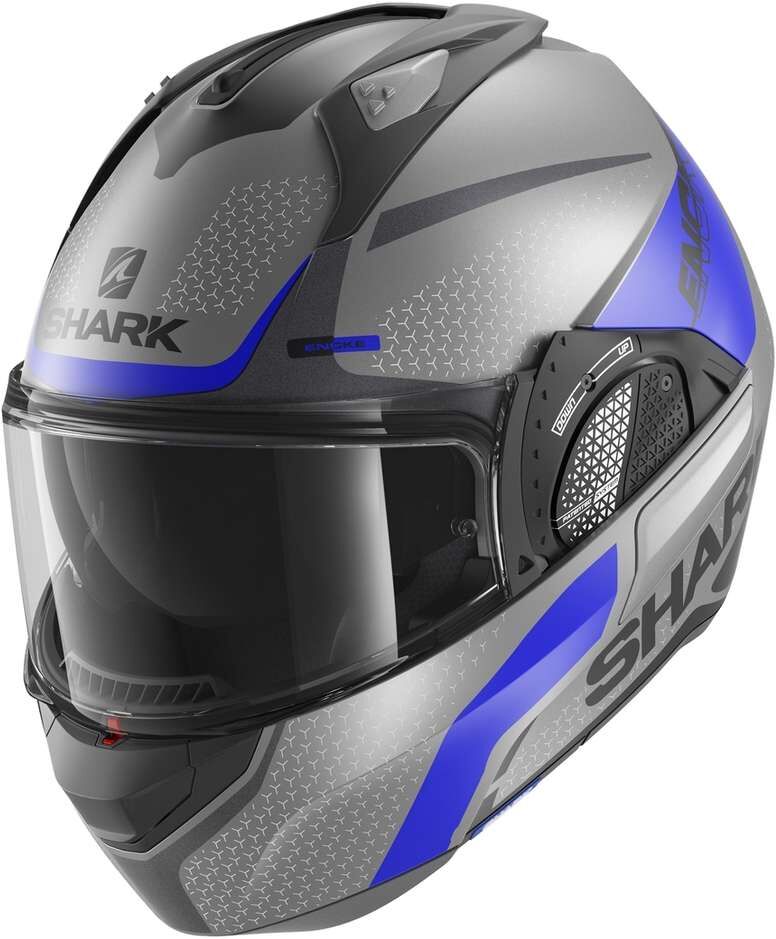 Casco Moto Modulare In Shark EVO GT ENCKE Antracite Blu Nero taglia S