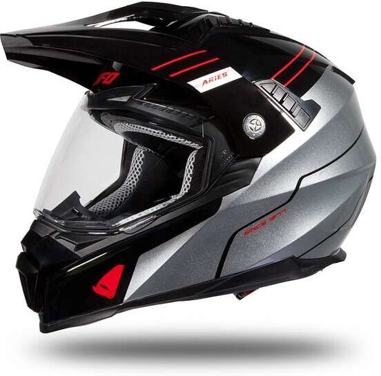 Casco Moto Tourer/Crossover Ufo ARIES Nero Grigio Lucido taglia S