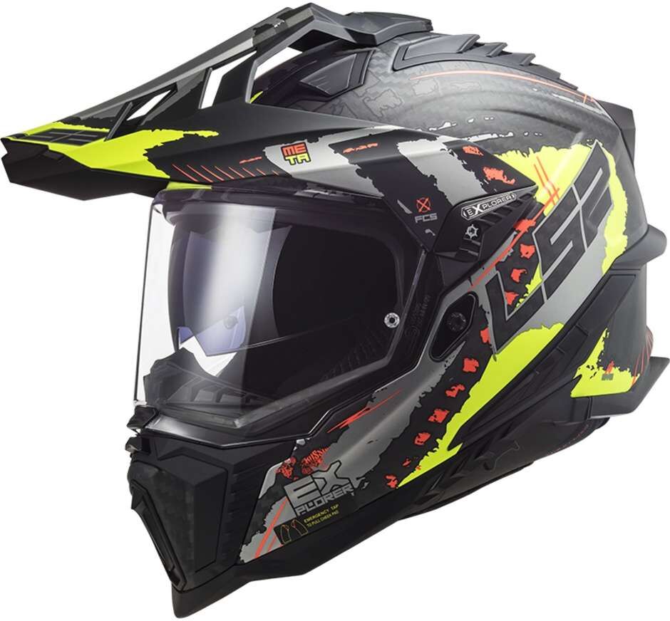 Casco Moto Turismo Off Road In Carbonio Ls2 MX701 EXPLORER C taglia M